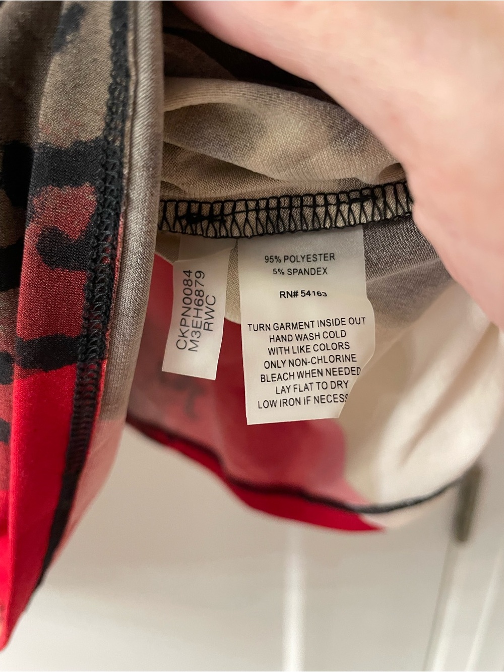 Calvin Klein Red & Beige Animal-Print Drawstring Tunic - Picture 6 of 9